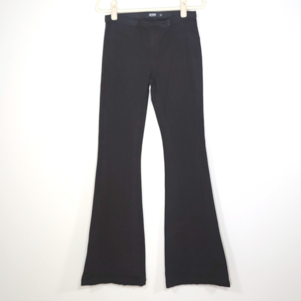 Just Black Flare Jeans 29 Tall High Rise Black Stretch USA Y2K 34.5" Inseam